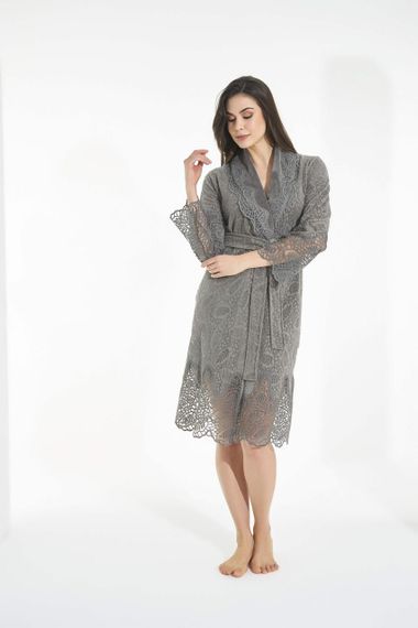 Жіночий трикотажний халат Nusa 0501 хакі 2XL | Зображення 1