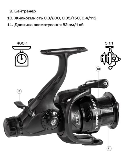 Котушка Brain Apex Double 6000 Screw Handle 6+1BB | Зображення 8