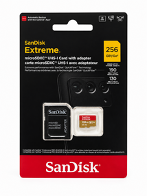 Карта пам’яті SanDisk Extreme 256GB microSDXC UHS-I + адаптер швидка та надійна пам’ять для смартфонів, камер, відеореєстраторів