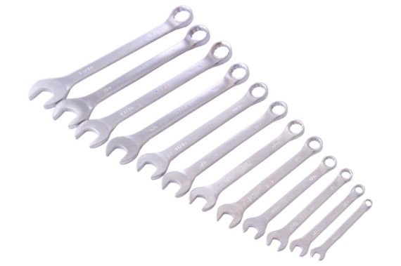 Набор ключей рожково - накидных CrV 1/4", 5/16", 3/8", 7/16", 1/2", 9/16", 5/8", 11/16", 3/4", 13/16", 7/8", 2011431 | Зображення 1