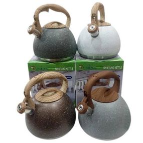 Чайник из нержавеющей стали с гранитным покрытием со свистком 2,7л UNIQUE UN-5306 Темно-серый гранит