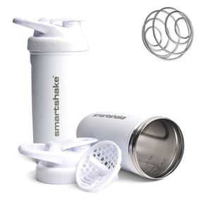 Спортивний шейкер SmartShake металевий Reforce Stainless Steel 30oz/900ml White