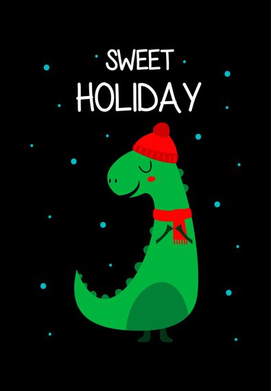 Футболка жіноча чорна з принтом "Sweet holiday (dragon)", L | Зображення 1