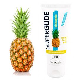 Їстівний лубрикант на водній основі HOT Superglide солодкий Ананас, 75 мл