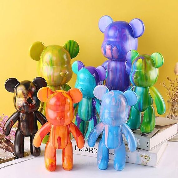 Флюїдний ведмедик DIY Creative Fluid Bear з фарбами 3 шт / Набір розмальовка для творчості ведмежа | Зображення 4