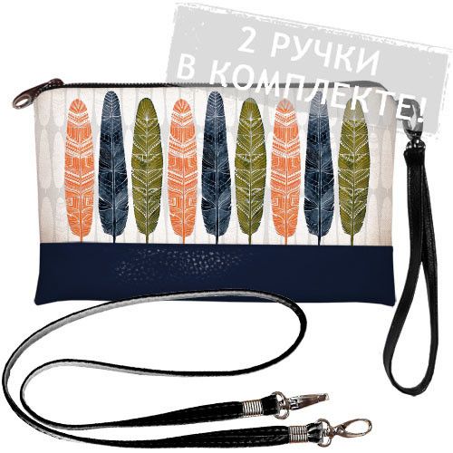 Клатч через плече Перья 25x15 см (KL_GL_15L032_TSI)