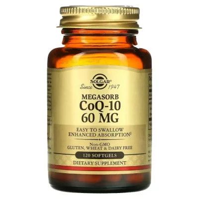 Витаминно-минеральный комплекс Solgar Коэнзим Q-10, Megasorb CoQ-10, 60 мг, 120 капсул (SOL-00958)