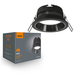 LED Світильник врізний під лампу GX53 чорний VL-SPF28R-B Videx