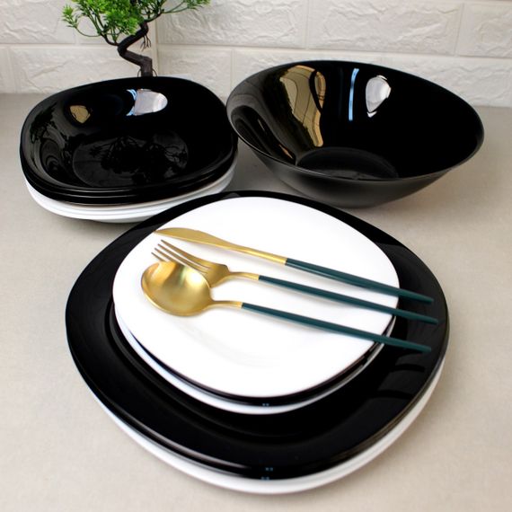 Столовий сервіз Luminarc Carine Black/White N1491, 19 предметів, на 6 персон | Зображення 4