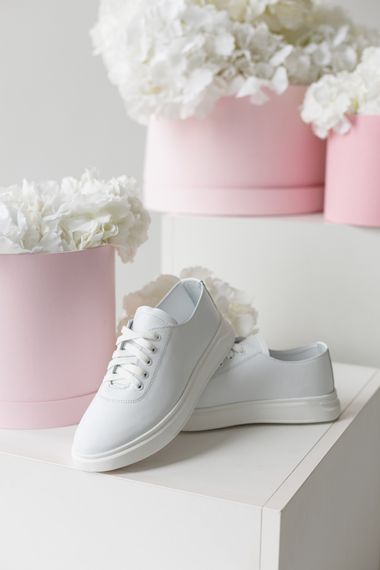 Кеди жіночі шкіряні 591364 Білі 36 37 38 39 40 41 | Зображення 8