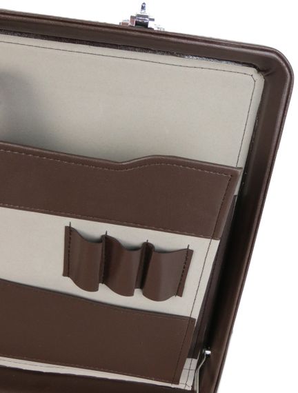 Дипломат из эко кожи с увеличением объема Portfolio коричневый | Зображення 8