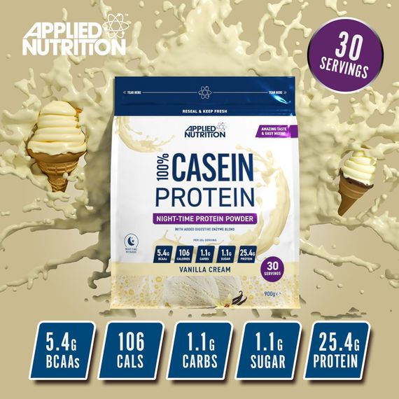 Мицеллярный казеин Applied Nutrition​​​​​​​ Micellar Casein 900 g (Vanilla Cream) | Зображення 2