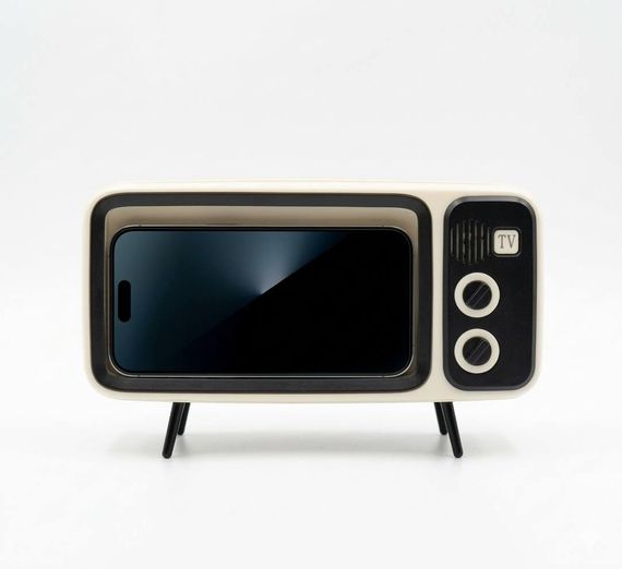 Bluetooth динамик «Retro TV» - Подставка для телефона с колонкой, Beige (Б/В) | Зображення 1