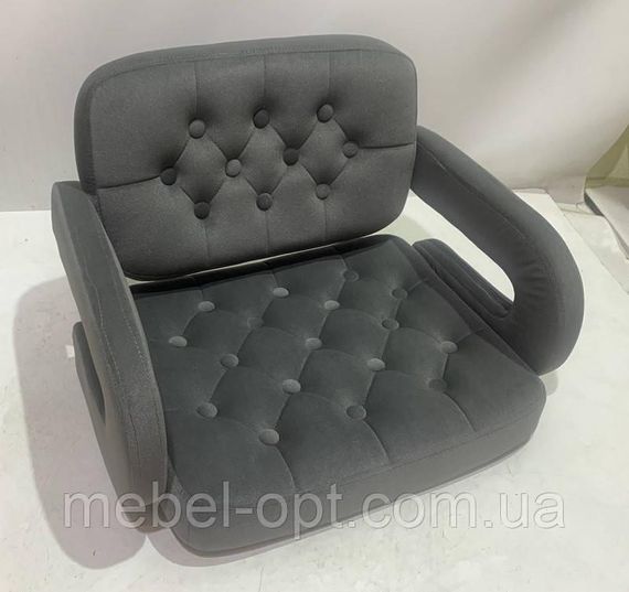 Крісло з підлокітниками на хромованій хрестовині з колесами Gor Modern Office велюр серый B-1004 | Зображення 1
