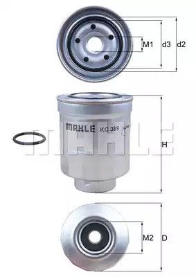 Фільтр паливний MAHLE/KNECHT TOYOTA, MAHLE/KNECHT (KC389D) | Зображення 2