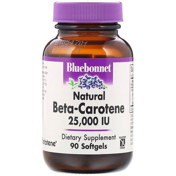 Витамин A Bluebonnet Nutrition Beta Carotene 25.000 UI 90 Softgels BLB0316
