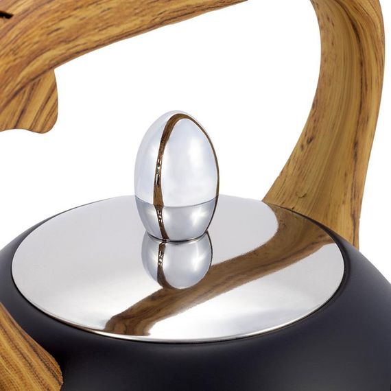 Чайник Kamille Whistling Kettle Black 2.5л з нержавіючої сталі зі свистком (чорний) | Зображення 4
