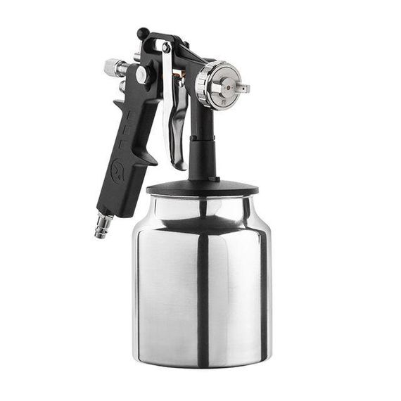 Фарбопульт пневматичний HP, форсунка 1.5 мм, нижній металевий бачок 1000 мл.,5бар INTERTOOL PT-02111 | Зображення 5