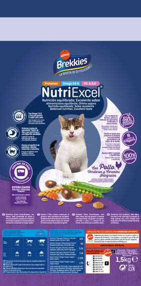 Сухой корм с птицей для стерилизованных котов Brekkies Cat Sterilized, 1.5 кг | Зображення 1