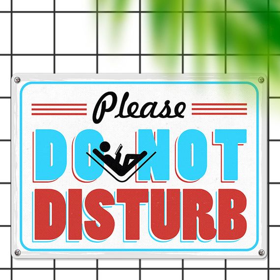 Металева табличка Please do not desturb 26х18,5 см (MET_20J040_WH)