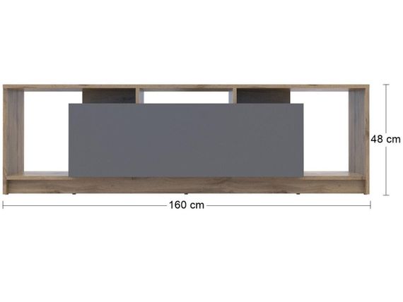 Стенка в гостинную Doros U1 160х38х48 см Дуб тахо/Графит (DRS-011411) | Зображення 3