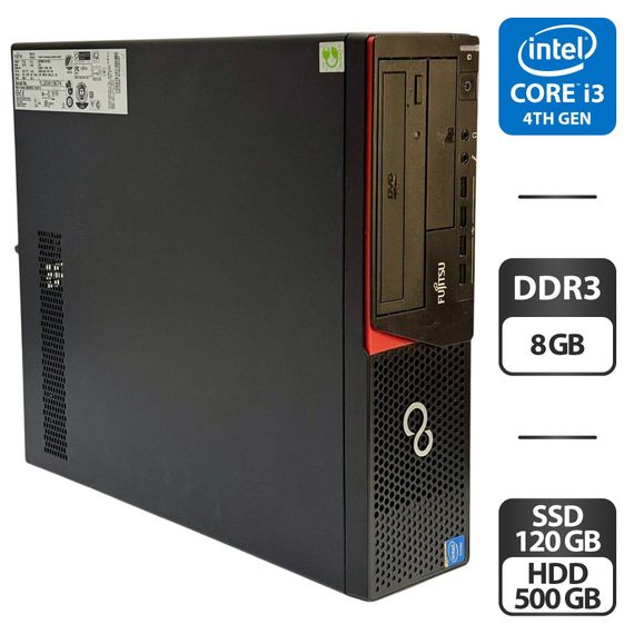 Комп'ютер Fujitsu Esprimo E720 E85 SFF / Intel Core i5-4440 (4 ядра по 3.1 - 3.3 GHz) / 8 GB DDR3 / 120 GB SSD + 500 GB HDD / Intel HD Graphics 4600 / DVD-ROM б/в | Зображення 1