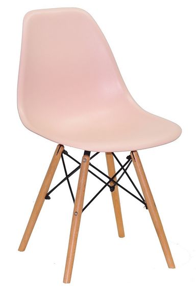 Стул обеденный пластиковый на буковых ножках Nik N Eames DSW, цвет сиденья Розовый 63 | Зображення 4