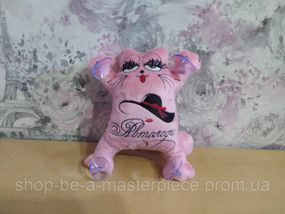 Игрушка кот Саймона в машину c вышивкой кошка автоледи розовый подарок девушке 01587