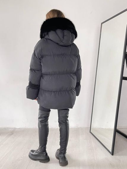 Женский пуховик Cresh Puffer со сьемным капюшоном черный XL | Зображення 4
