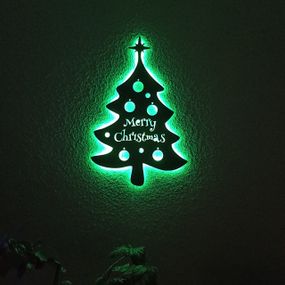 Панно декоративне картина на стіну Ялинка LED підсвітка 375x570 acr-p000004