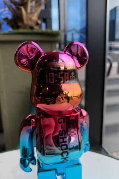 Bearbrick G-Shook дизайнерська статуетка ведмідь Беарбрік 28 см mb026, рожево-блакитний | Зображення 2