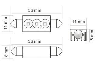 Світлодіодна CANBUS автолампа з обманкою FT10-36-38mm-CANBUS-9W (200Lm) CREE LED | Зображення 1