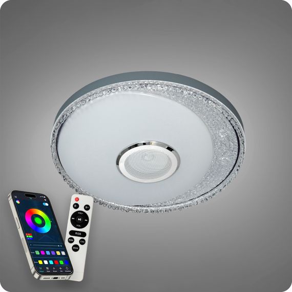 Люстра світлодіодна 517 Dlight RGB з пультом і  колонкою 70Вт Білий (02154) | Зображення 4