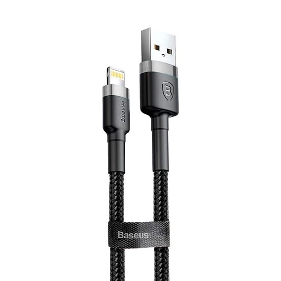 Дата кабель Baseus Cafule Lightning Cable 1.5A (2m) (CALKLF-C) Сірий / Чорний