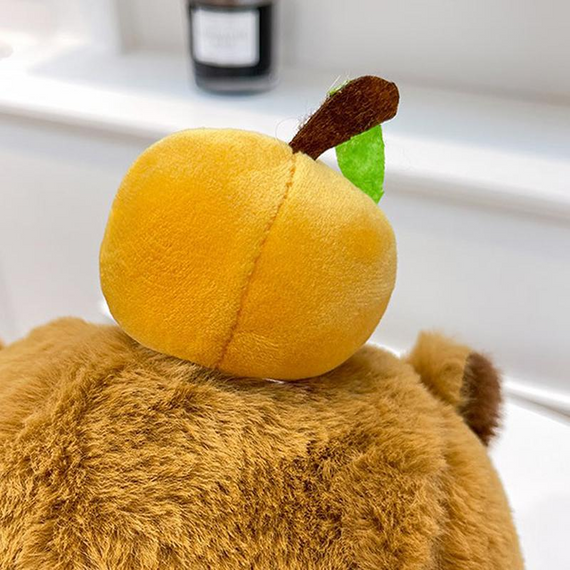 Рюкзак-сумка-іграшка плюшева Капібара з мандаринкою на голові, Капібара рюкзак заввишки 30 см | Зображення 3