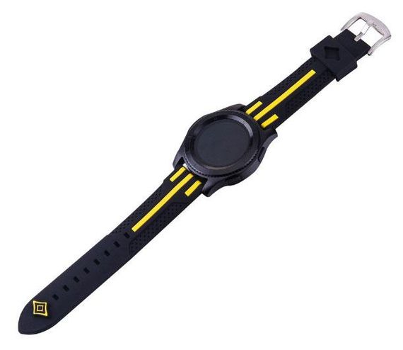 Силиконовый ремешок Primo Dart для часов Samsung Gear S3 Classic SM-R770 / Frontier RM-760 - Black&Yellow | Зображення 2