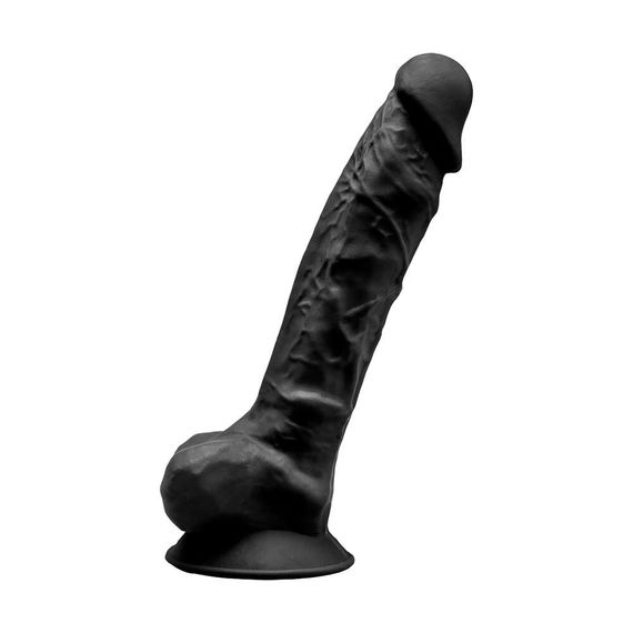 Фалоімітатор SilexD Tomas Black (MODEL 1 size 9in), двошаровий, силікон + Silexpan, діаметр 4,9см Sex Aura | Зображення 1