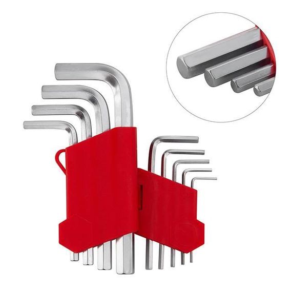 Набір ключів Г-подібних шестигранних 9 од., 1.5-10 мм, Cr-V INTERTOOL HT-0601