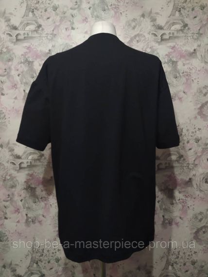 Футболка мужская трикотажная черный oversize унисекс 42 | Зображення 3
