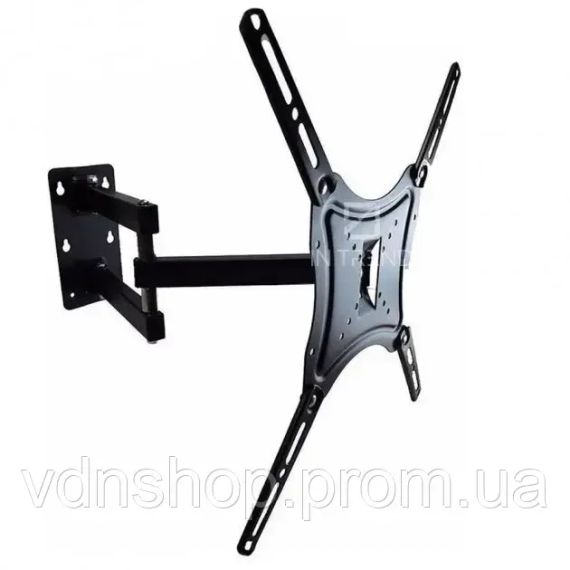 Кронштейн для телевізора HDL-117B-2 Чорний настінний кріплення діагоналлю 14" - 55" тримач для плазми до 50 кг | Зображення 1
