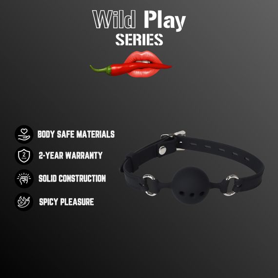 Кляп - Erospace Wild Play Mouth Gag With Silicone Ball C14 Sex Aura | Зображення 1