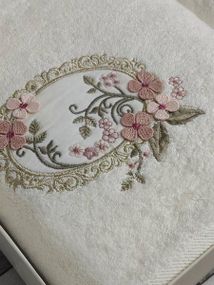 Полотенца Pupilla Hayal oval krem Бамбук набор 2шт