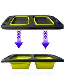 Дошка-друшляк силіконова складана миска-трансформер для овочів та фруктів 2 шт в одному