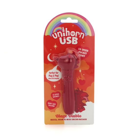 Вібратор-єдиноріжка Unihorn USB Bullet – Blaze Diablo віброкуля, USB-зарядка, 10 режимів | Зображення 5