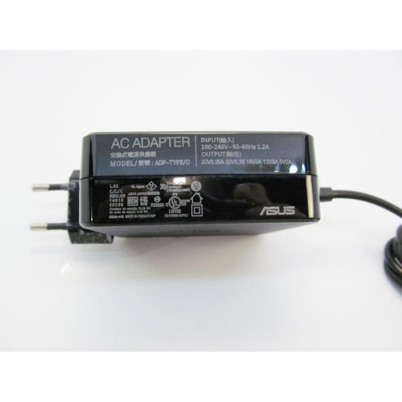 Блок живлення до ноутбуку ASUS 65W 20V, 3.25A + 15V, 3A + 12V, 3A + 5V, 2A, разъем USB Type (ADP-TYPE/C / A40242) | Зображення 1