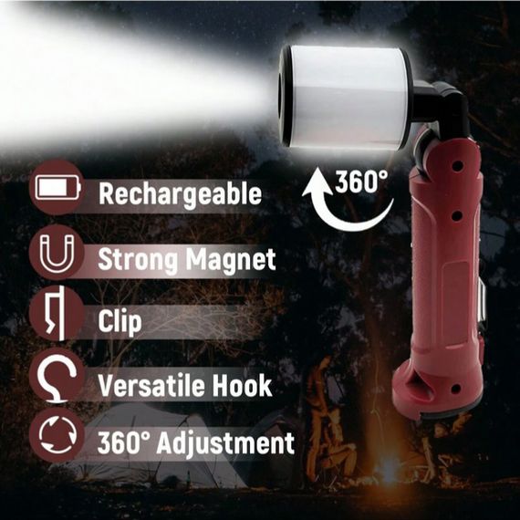 Ліхтар акумуляторний WORKLIGHT-072-XPE 10W 350Lm з гаком та магнітом, Багатофункціональний LED ліхтар | Зображення 3