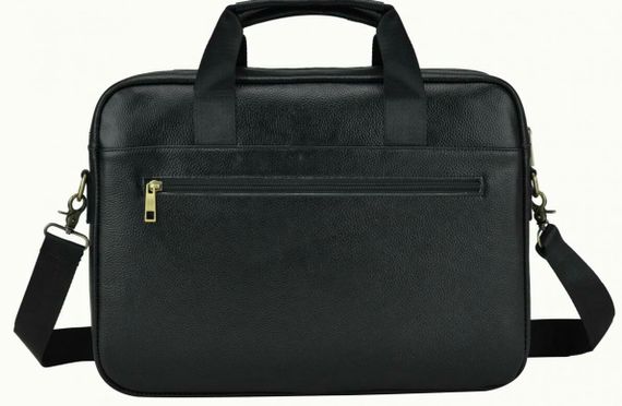 Чоловіча сумка з натуральної шкіри Tiding Bag чорна | Зображення 2