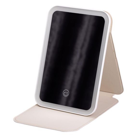 Дзеркало з лед підсвічуванням настільне складне 19.5х13.5 см косметичне для макіяжу Біле HP-10-8AP | Зображення 2