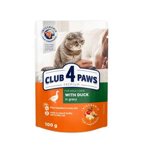 Вологий корм пауч Club 4 Paws Premium Adult для дорослих котів, качка в соусі 100г