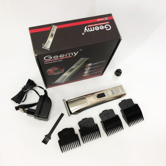 Машинка для стрижки Gemei GM-657 бездротова з комплектом насадок, Перукарські машинки | Зображення 4